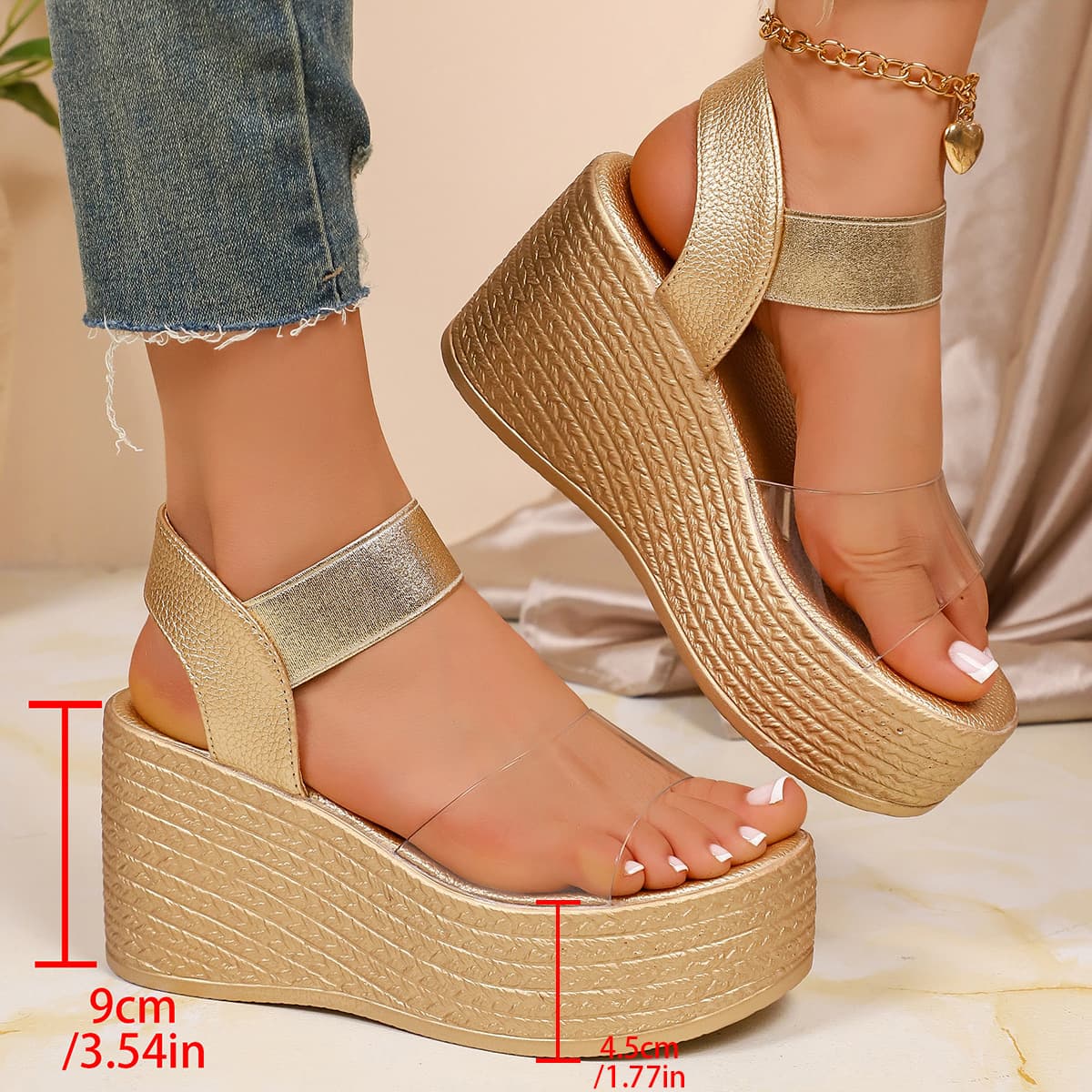 Cross-border Large Size Thick Sole Sandals Women 2026 Summer New Rubber Open Toe Platform Thick Sole Casual Sandals Wholesale