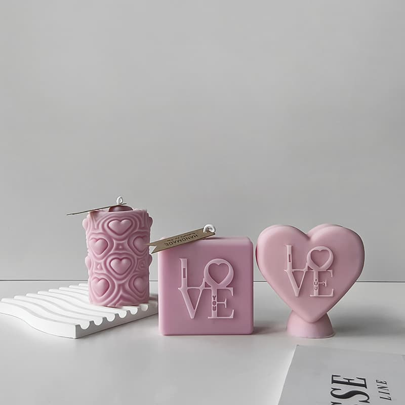 Valentine's Day LOVE Candle Silicone Mold DIY Heart-Shaped Chocolate Cake Mold Scented Candle Mold