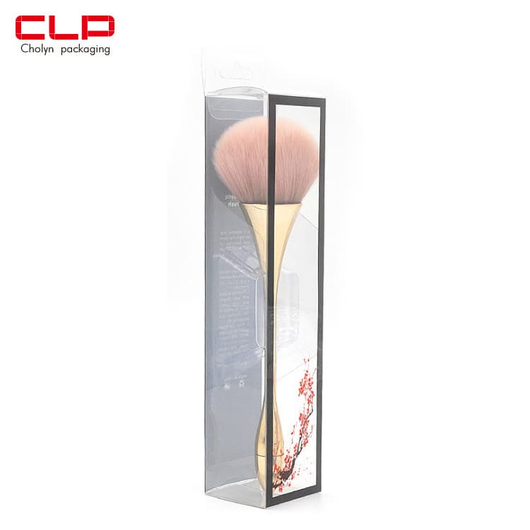 pet beauty brush plastic packaging box can be hung pvc cosmetics folding box beauty tools rectangular transparent plastic box