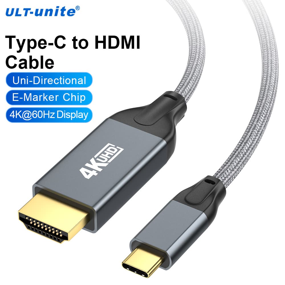 USB Type C to HDMI Adapter Cable 4K 60Hz Ultra HD Converter