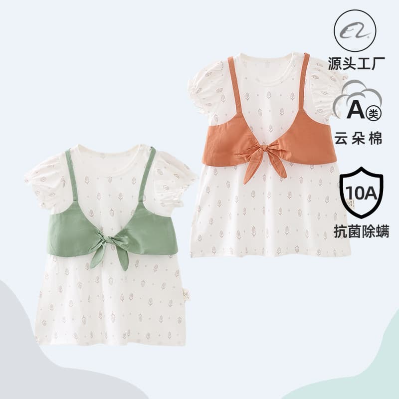 【Best Selling】Baby Girl Dress Summer A-Class 100% Cotton Princess Dress for Toddlers