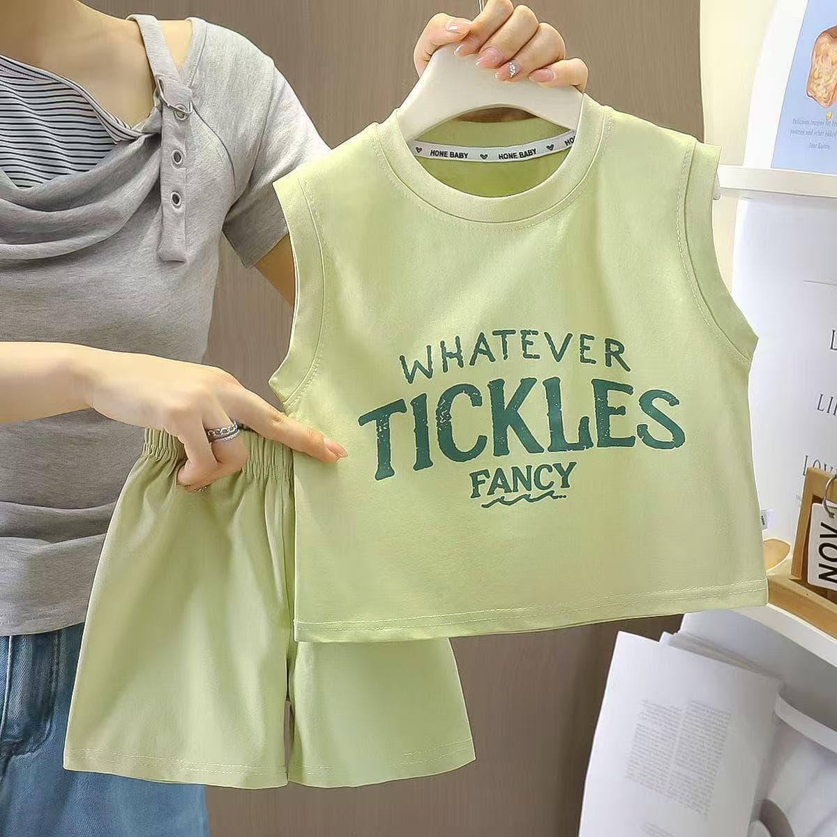 Summer New Kids Sports Sleeveless Shorts Set 2026 Boys Girls Letter Print Stylish Sports Two-Piece