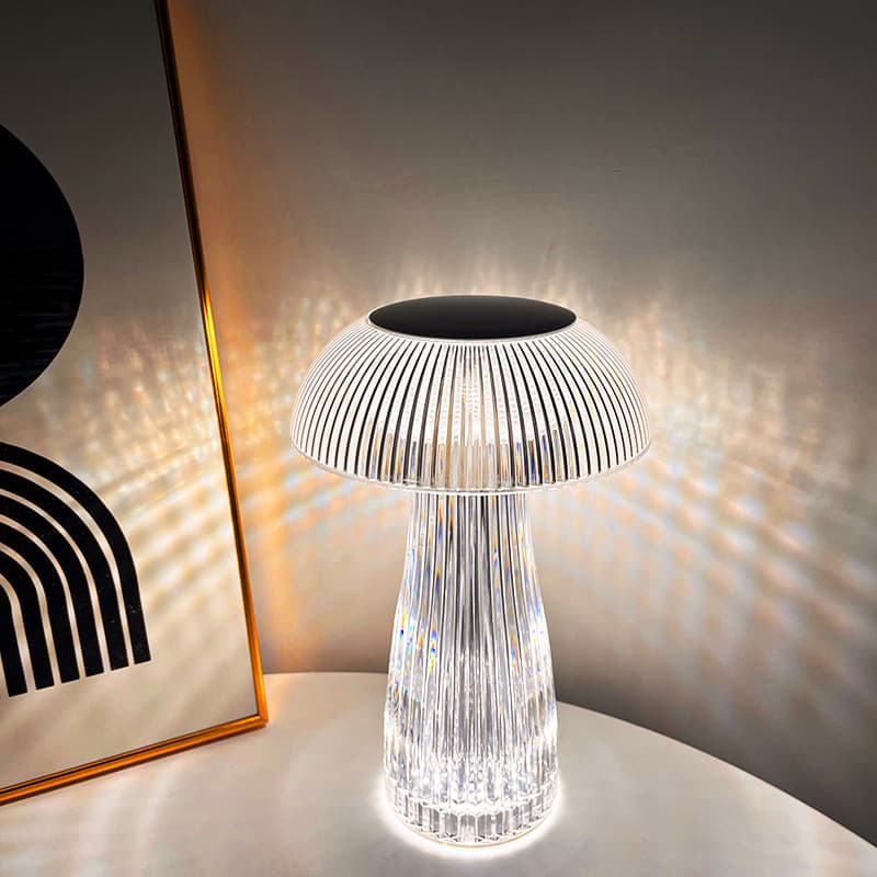 USB Rechargeable Crystal Table Lamp for Bedroom Living Room, Ambient Light, Night Light, LED Eye-Care Dimmable