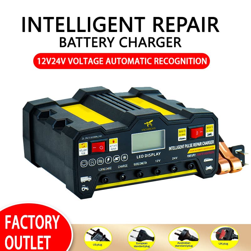 Car battery charger 12v24v cross-border intelligent pulse repair motorcycle high-power fast charger