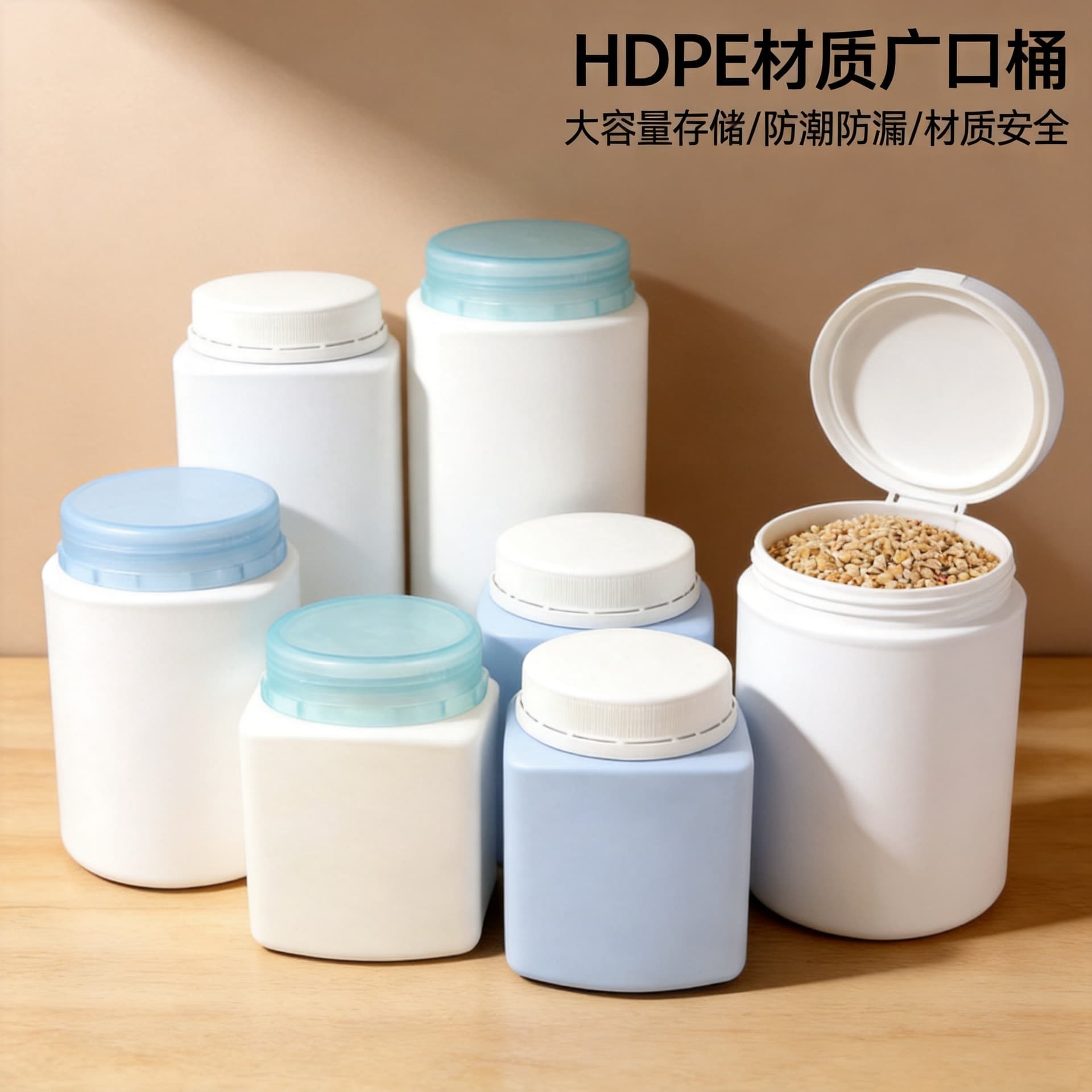 500 Explosion Salt Jar Tamper-Evident Lid Bleach Powder PE Thickened Laundry Detergent Special 500ml Powder Jar Explosion Salt Jar