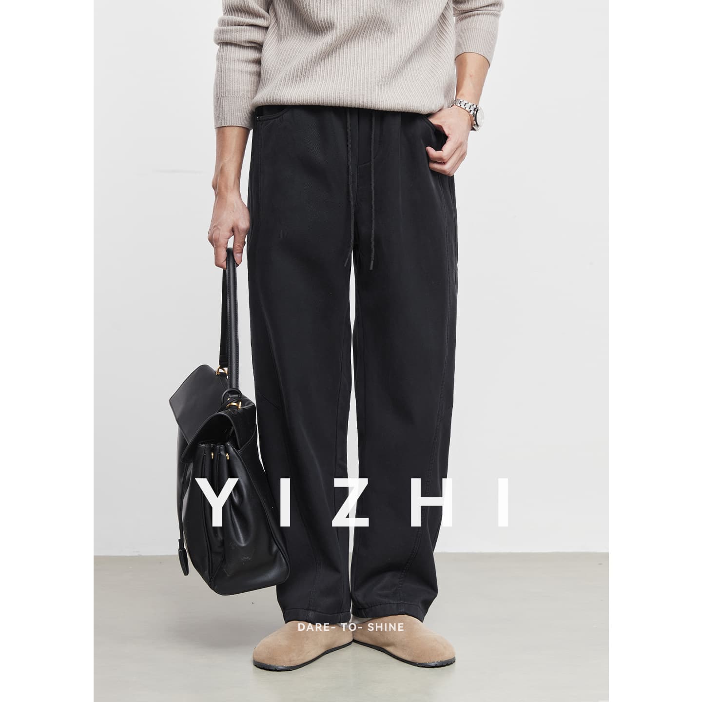 Yizhi 'Yixing' Fleece-Lined Thickened Casual Pants Men Autumn Winter 2025 New Straight Leg Pants Sweatpants Warm Trousers