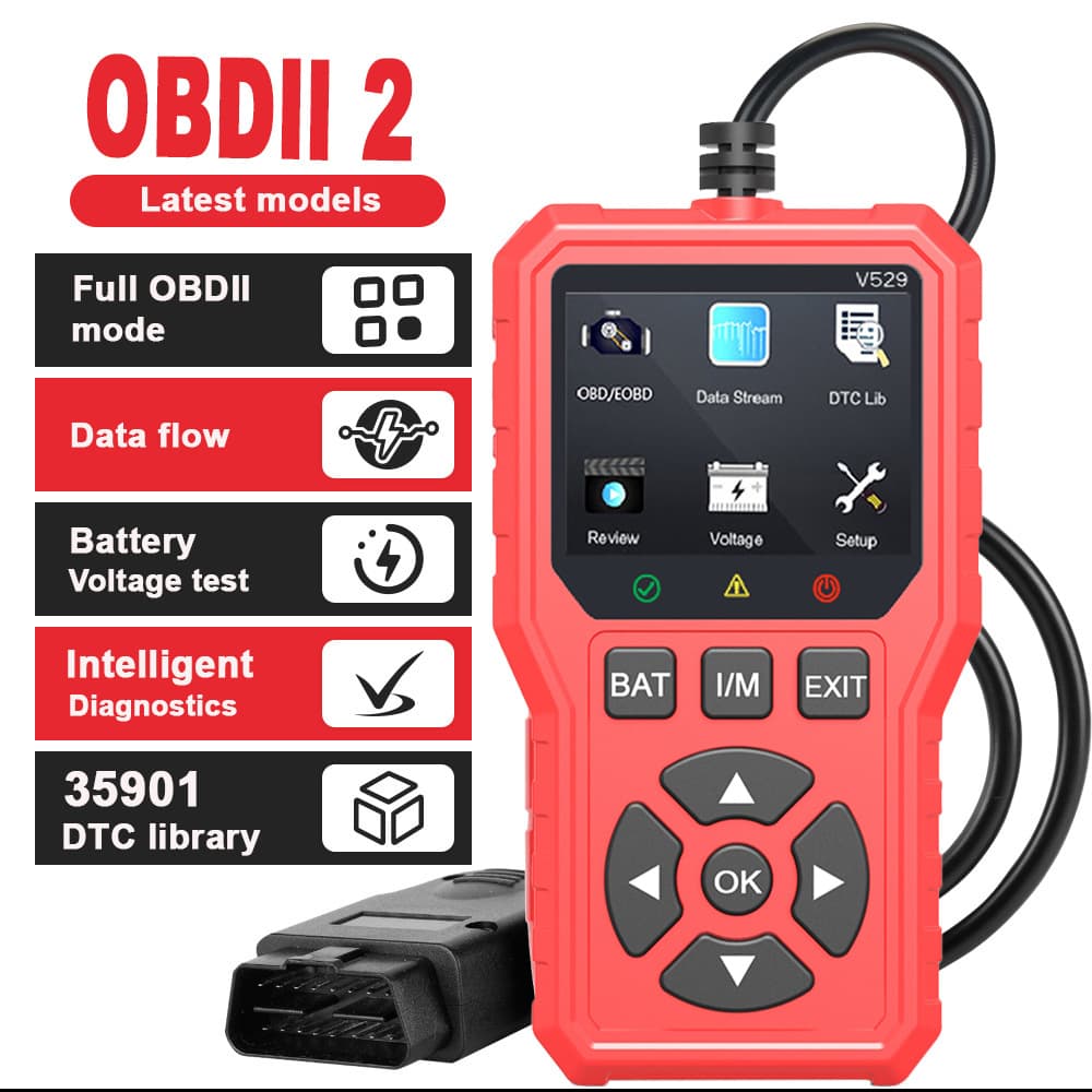 OBD2 Scanner Real-Time Data Professional OBDII Diagnostic Code Reader Tool for Engine Check