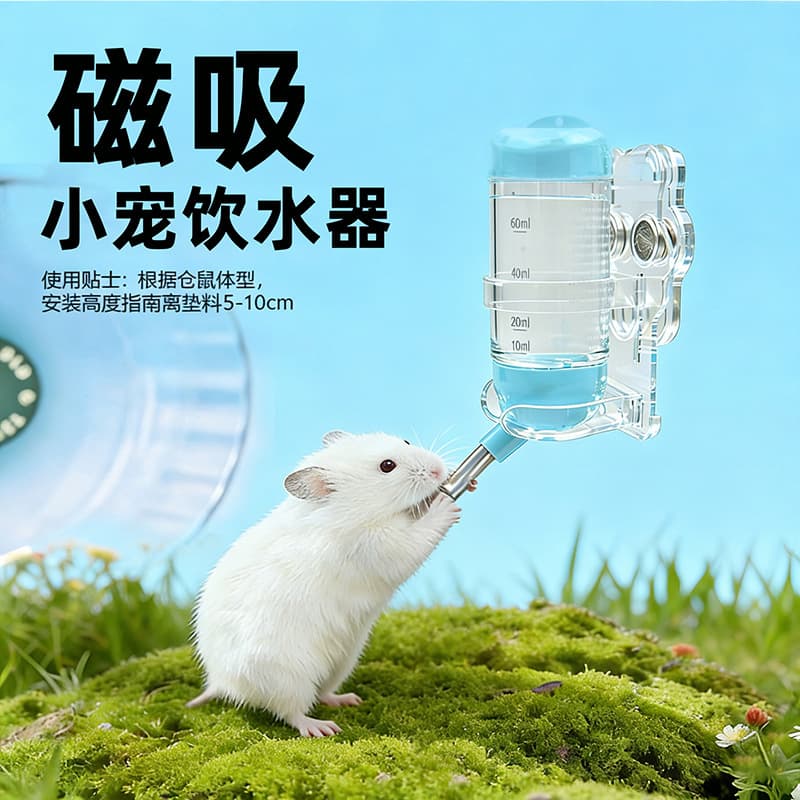 Hamster Water Bottle Magnetic Bracket for Guinea Pigs, Syrian Hamsters, Small Pet Automatic Water Dispenser