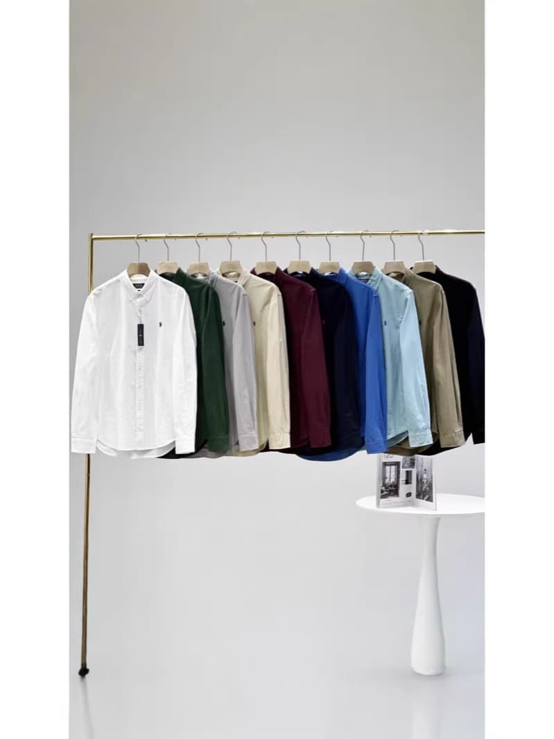 Ralph RL Embroidered Pony Casual Long-Sleeve Shirt Business Slim Fit Men's and Women's Sun-Protective Linen Shirt