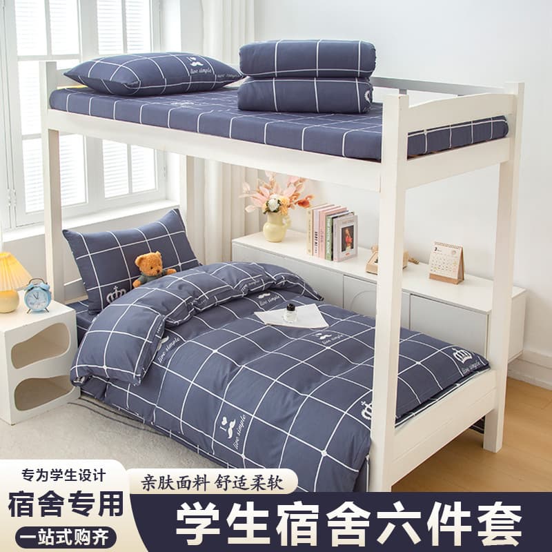 Winter Quilt 6-Piece Set, Spring/Autumn/Winter Quilt Core, Student Dormitory Single Bed Set, All-Season Universal Quilt Set