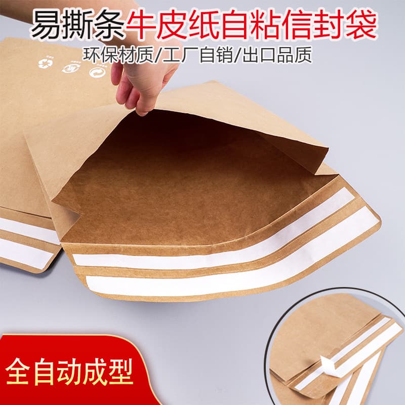 Manufacturer Wholesale Creative Kraft Paper Self-adhesive Bag Envelope Cross-border Eco-friendly Kraft Paper Express Bag Express Envelope Bag