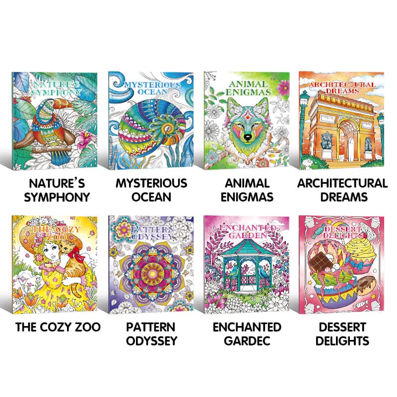 keybaby adult hand-painted coloring book 64 pages 8 major themes mandala painting coloring book creative stress relief graffiti