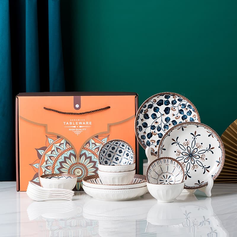Bohemian Gift Bowl Set, Opening Ceremony, Housewarming Gift, Ceramic Bowls and Dishes, Luxury Gift Box
