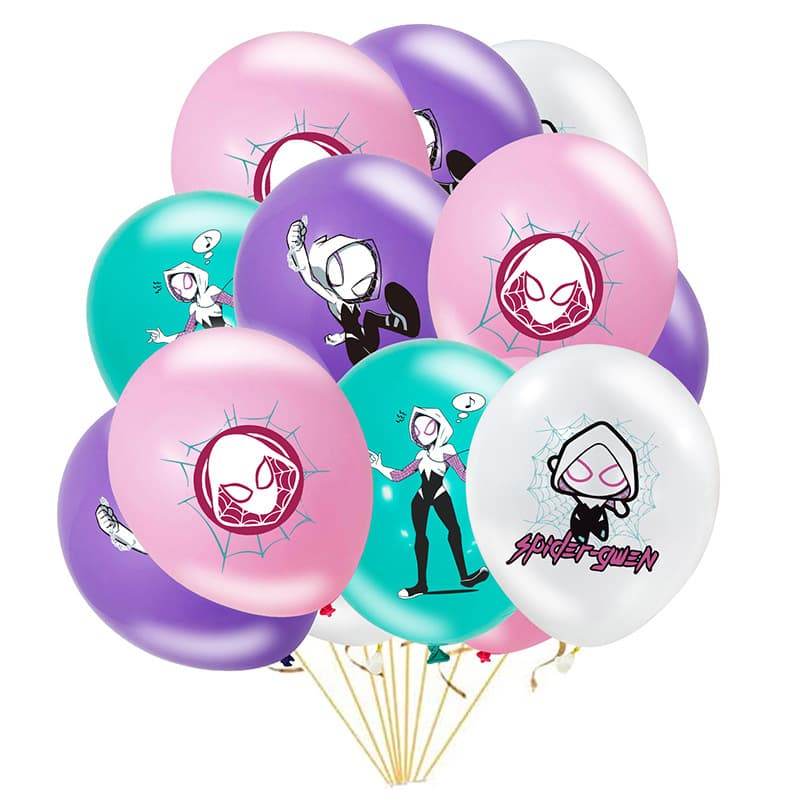 Creative Female Spider-Man Theme Party Decorations, Female Spider-Man Birthday Latex Balloon Set