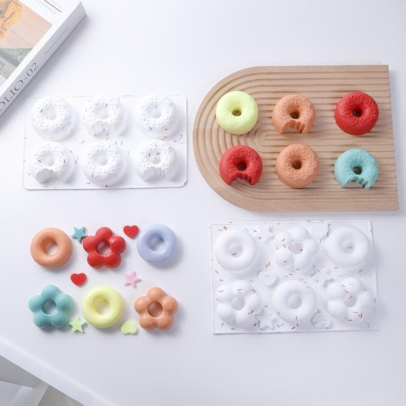 Wholesale 6-Cavity Donut Silicone Mold Chocolate Bread Mold Cake Mold Food-Grade Baking Mold