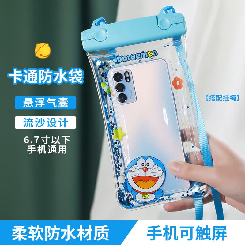 Cute Cartoon Waterproof Phone Bag with Airbag Floating, Touchscreen Protective Case, Rafting Swimming Phone Bag Wholesale