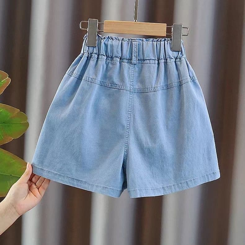 Girls' Shorts Summer 2026 New Style Fashionable Thin Denim Five-Point Tencel Pants for Kids