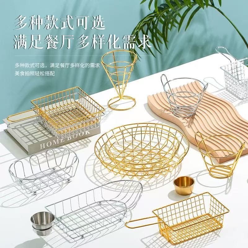 Stainless Steel Mini Fry Basket, Fry Strainer, French Fry Basket, McDonald's Snack Basket, Commercial Use for Milk Tea Shops, Nightclubs, Hot Pot Strainer