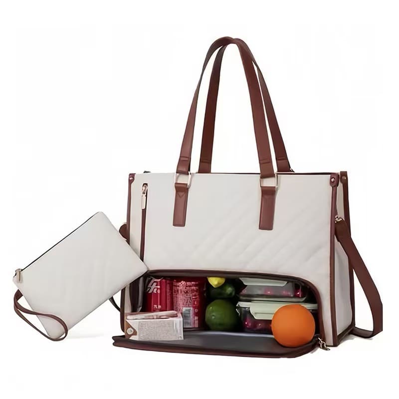 Cross-border lunch bag large capacity crossbody bag portable large tote bag office worker lunch box 2-in-1 shoulder storage bag