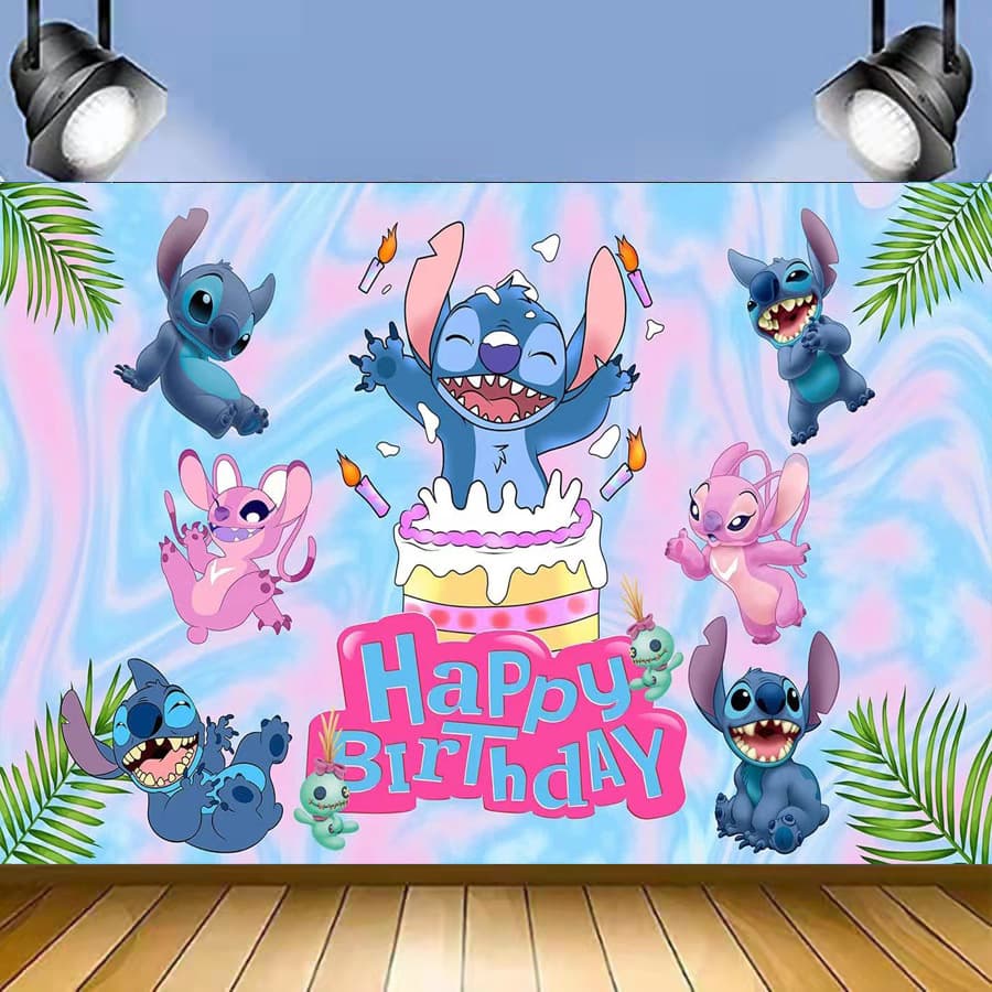 Amazon Stitch-themed backdrop for photography, export, newborn shower party banner decoration, 5x3ft