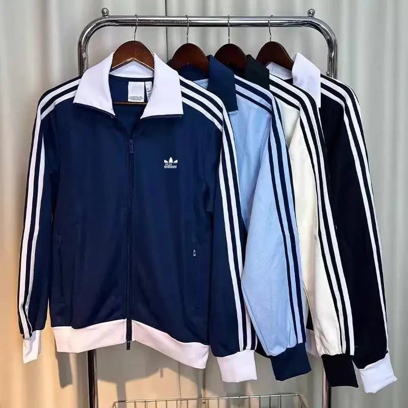 [In Stock No Delay - High Version] Adidas Originals Jacket Stand Collar Sports Jacket Men Women Knit Cardigan Sweatshirt