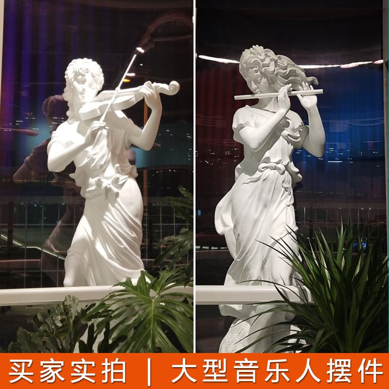 Large Fiberglass Musician Sculpture Four Seasons Goddess Angel Statue Bar Restaurant Garden Welcome Decoration Ornament