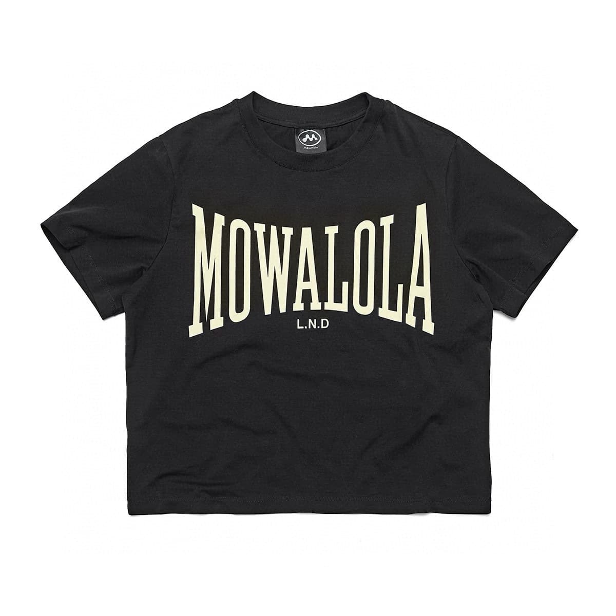 Mowalola 26SS Black Opium Style Short Wide Boxyfit Large Print Lightweight Silky Short Sleeve T-Shirt