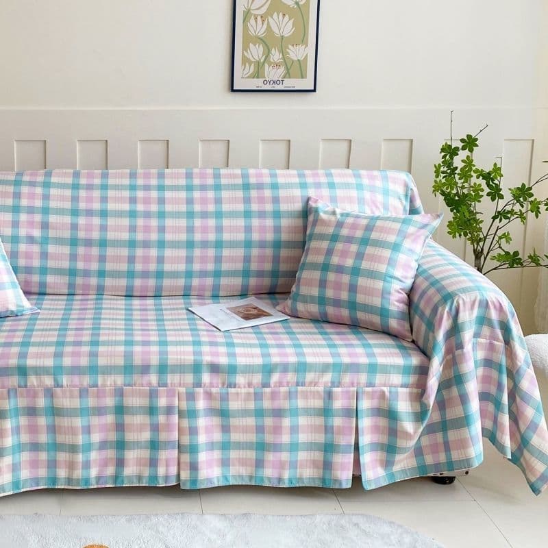 Sofa Cover Dust-Proof Cloth Throw Cover Sofa Slipcover Cushion Cover Pillowcase Ins Style
