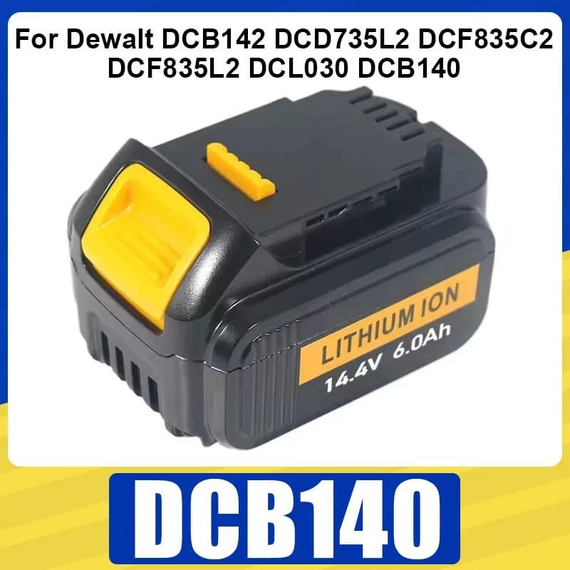 DCB140 Lithium Battery for Dewalt 14.4V 6Ah Rechargeable Battery