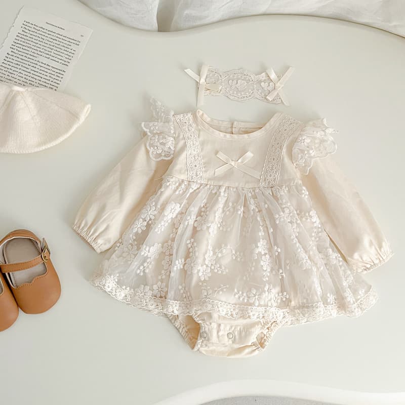 Baby Girl Romper Fall A-Class Infant Bodysuit Korean Style Newborn Clothes Lace Long Sleeve Crawling Suit