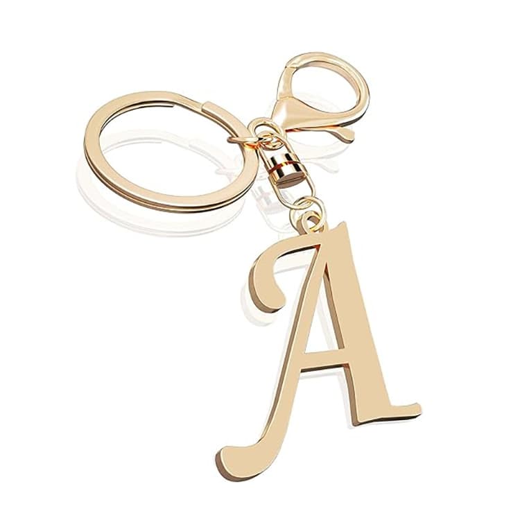 European and American cross-border hot-selling playful letters English 26 gold letters keychain bag pendant car
