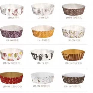High Temperature Resistant Cupcake Liners, Food-Grade Baking Muffin Cups, Bread Paper Liners, Assorted Patterns, Machine-Made Cups