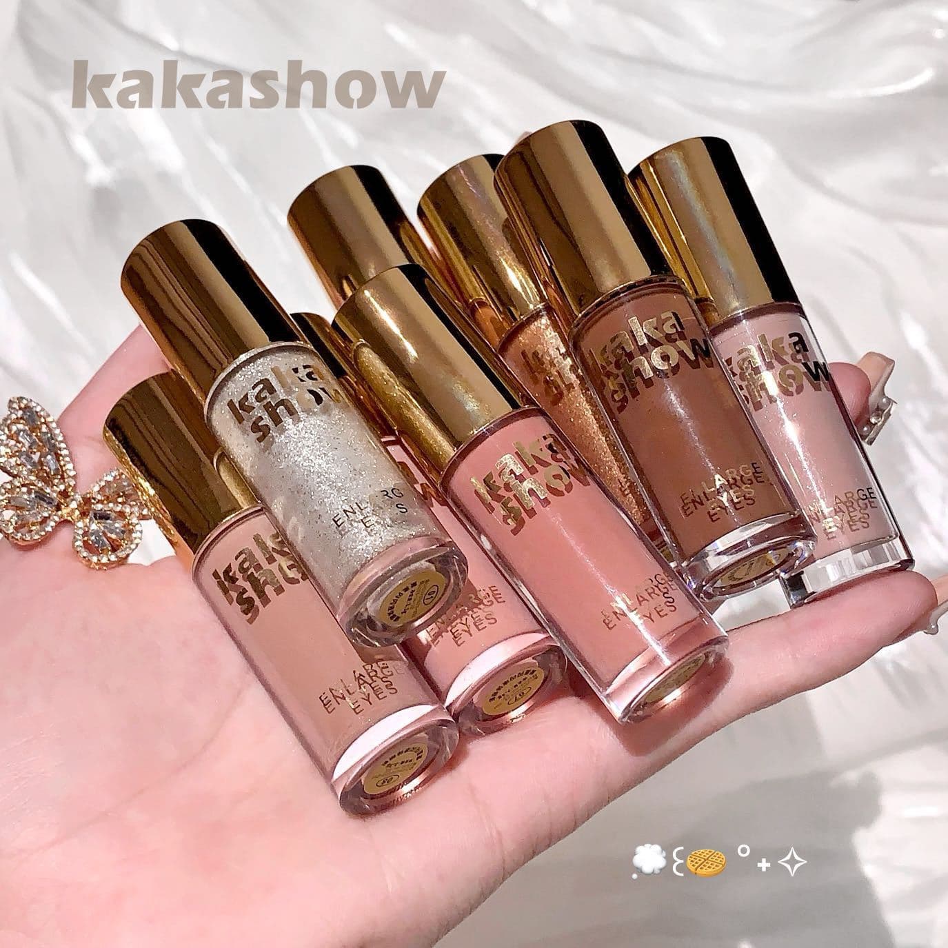 Kakashow Starry Shimmer Liquid Eyeshadow - Pearl, Matte, Fine Glitter, Highlighter, Brightening Under-Eye Eyeshadow Liquid