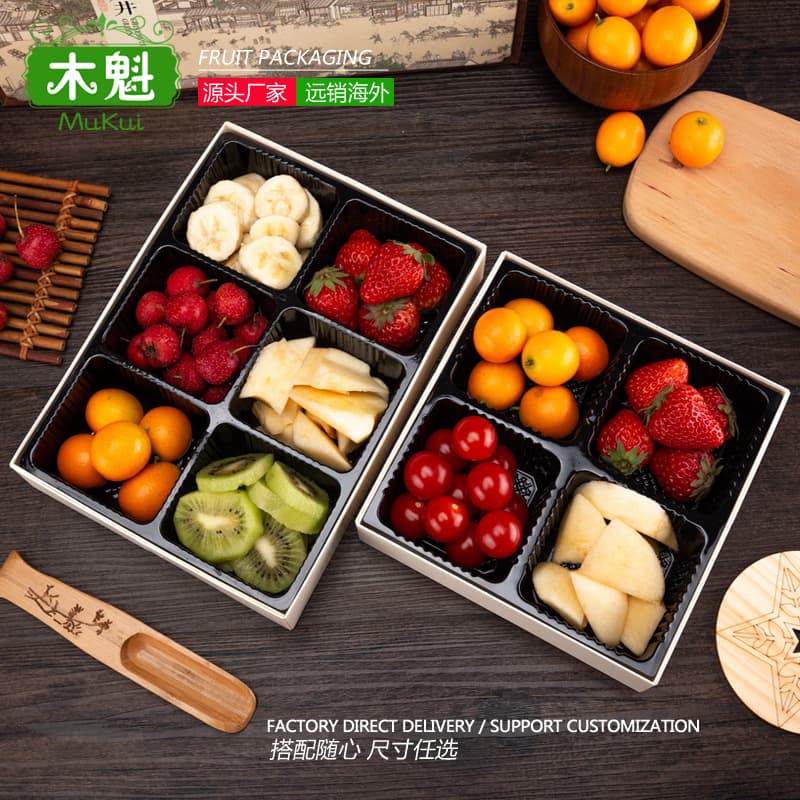 Disposable Wooden Takeout Box for Sushi Sashimi, Premium Fruit Platter Box, Japanese Light Food Salad Lunch Box