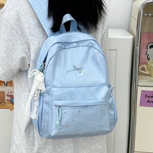 New Style Backpack for Women High Appearance Korean Style Girl Casual Travel Lightweight Double Shoulder Bag Starry Sky Student Backpack