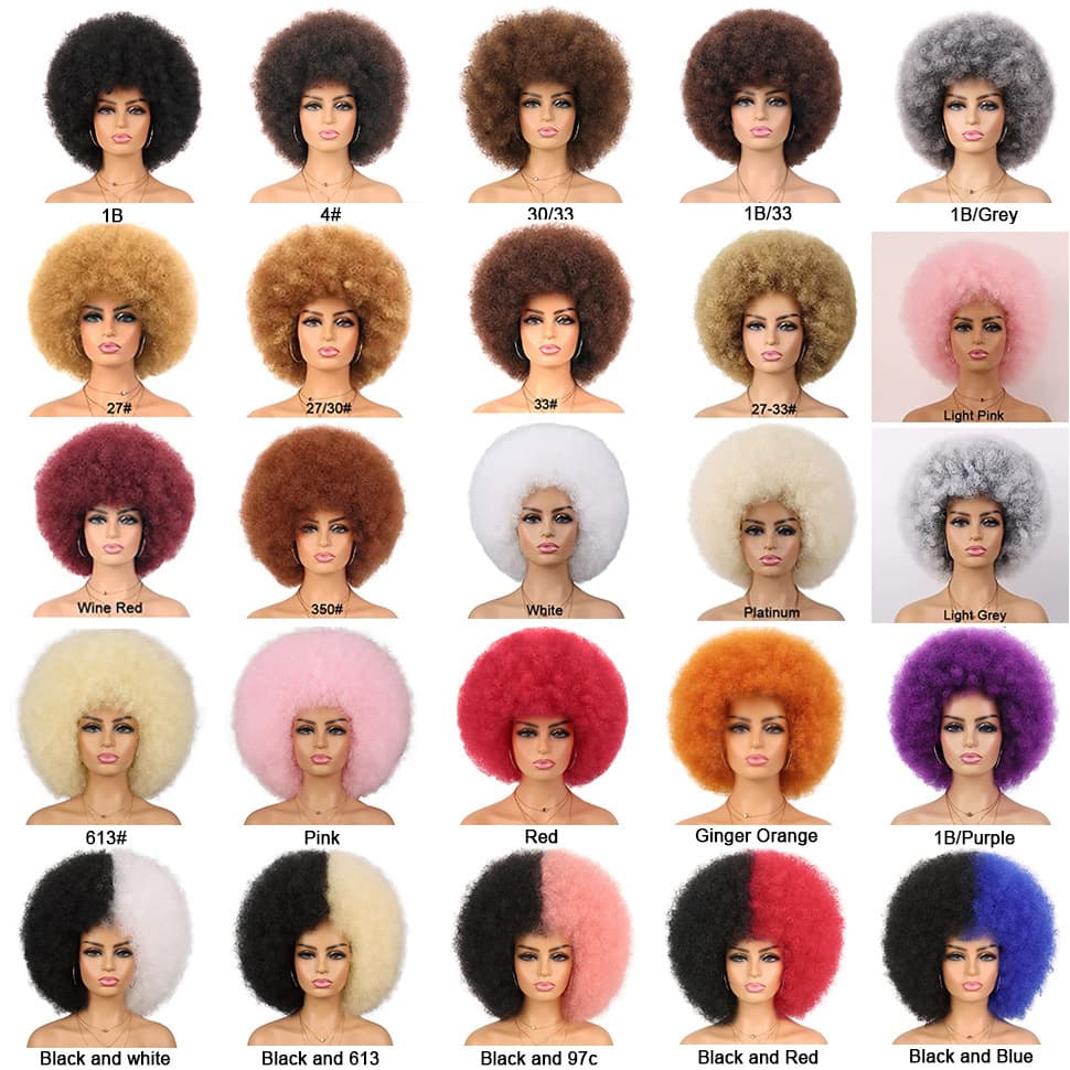 African ladies wig headgear, fluffy curly afro hair, more colors available as picture to choose afro wig