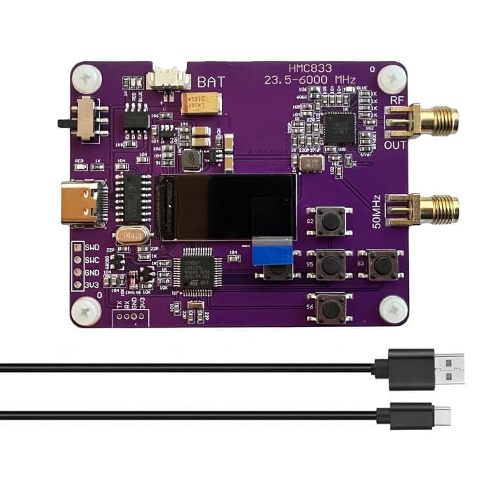 6GHz RF Signal Generator 23.5MHz-6000MHz Button Version with OLED Display HMC833