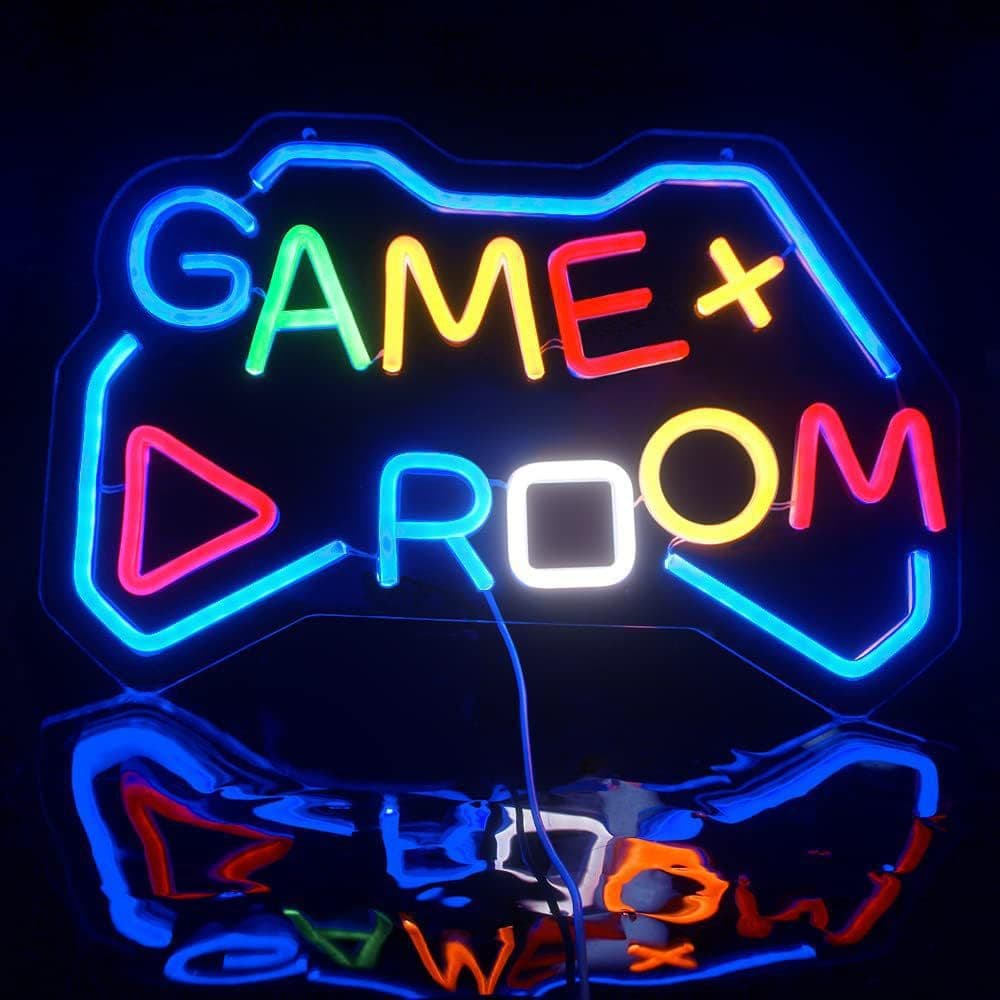 Amazon USB Gaming Room Decorative LED Ambient Light, Controller-Shaped Neon Sign for Video Game Setup