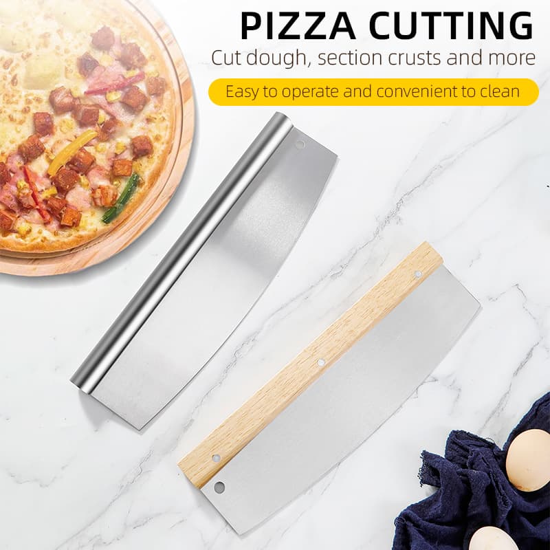 Stainless Steel Pizza Cutter Baking Pizza Knife Flour Cutter Baking Tool Rice Noodle Cutter Nougat Cutter