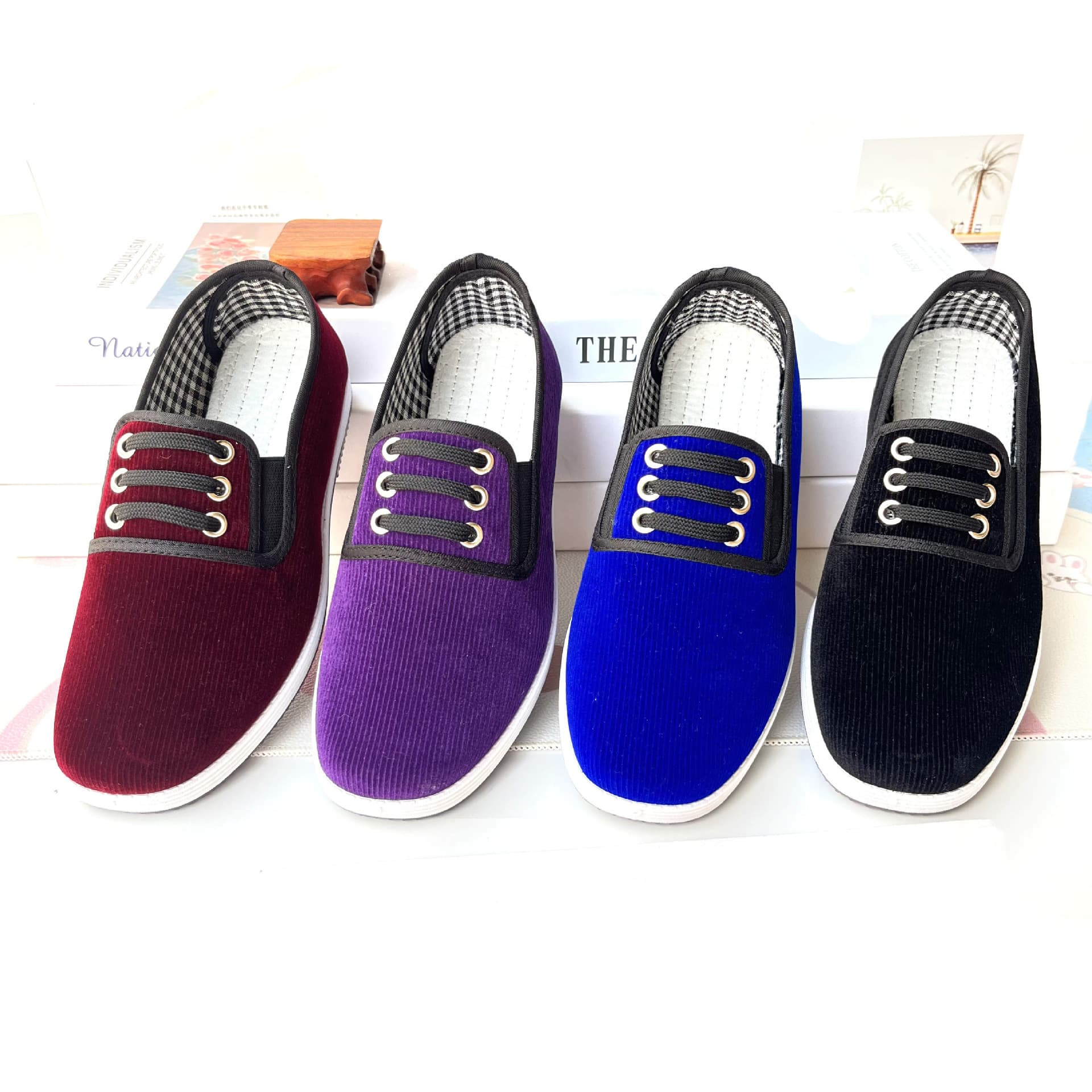 Corduroy old Beijing cloth shoes for men and women in spring and autumn, black cloth shoes, work shoes, middle-aged and elderly soft-soled cloth shoes