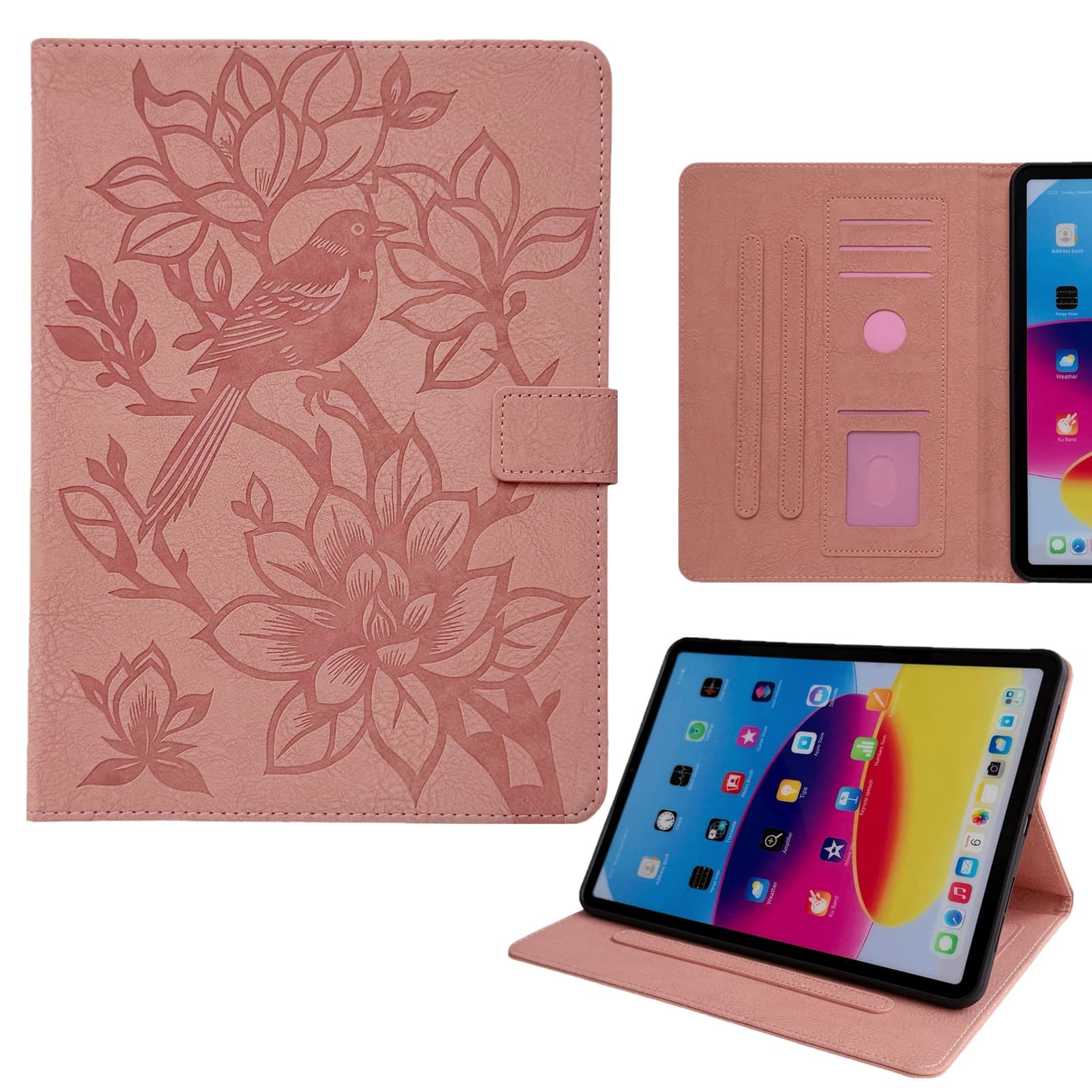 Embossed Leather Case for iPad 11, iPad 10.2 Case, Mini 7 Shell, AIR13 2026 Case, 10.9 Protective Cover