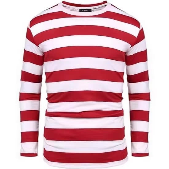 [Parent-child wear] Classic contrasting color bottoming shirt, new Korean style, versatile loose casual striped top for men and women