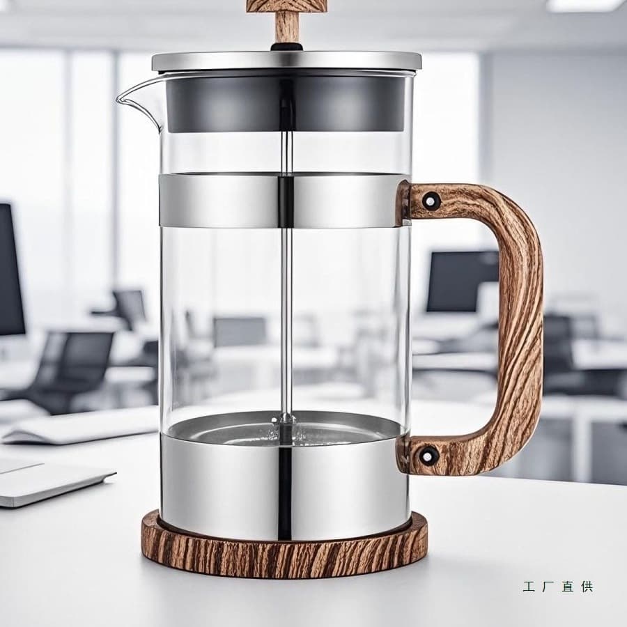 Heat-Resistant Glass French Press Coffee Pot, Hand Drip Filter Cup, Home Tea Brewing Filter Press Set with Milk Frothing Tea Pot
