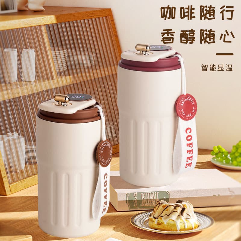 306 Gift Stainless Steel Smart Temperature Display Thermos Cup High-Value Portable Travel Coffee Mug Smart Temperature Display