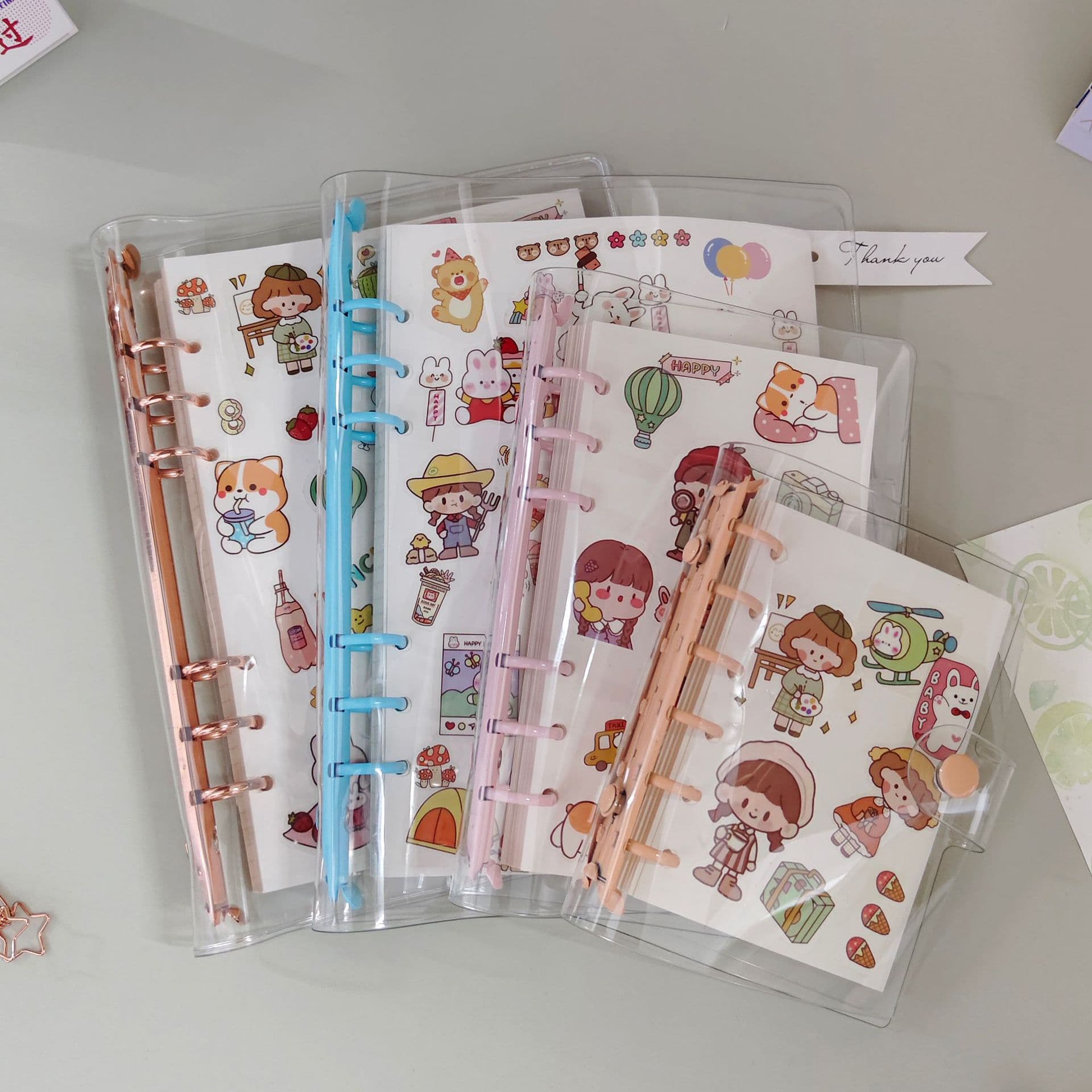 A6 A7 notebook cover, PVC transparent loose-leaf binder, student journal notebook, A4 notebook, wholesale, logo printing