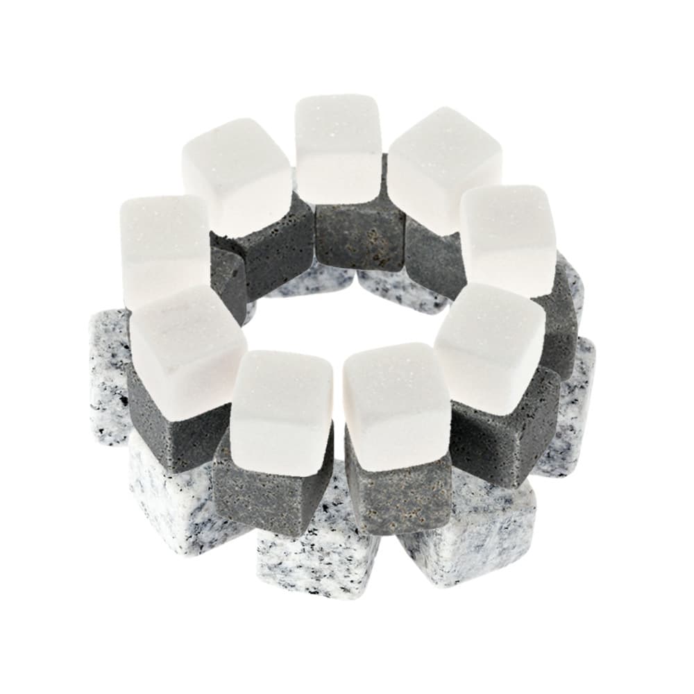 Whiskey stones, ice stones, gypsum ice cubes in various sizes