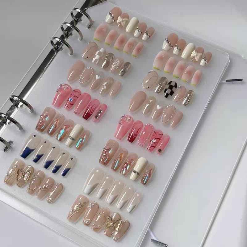 Wearable Nail Art Storage Book, Nail Color Chart Display, Nail Sample Card Album, Nail Tip Showcase