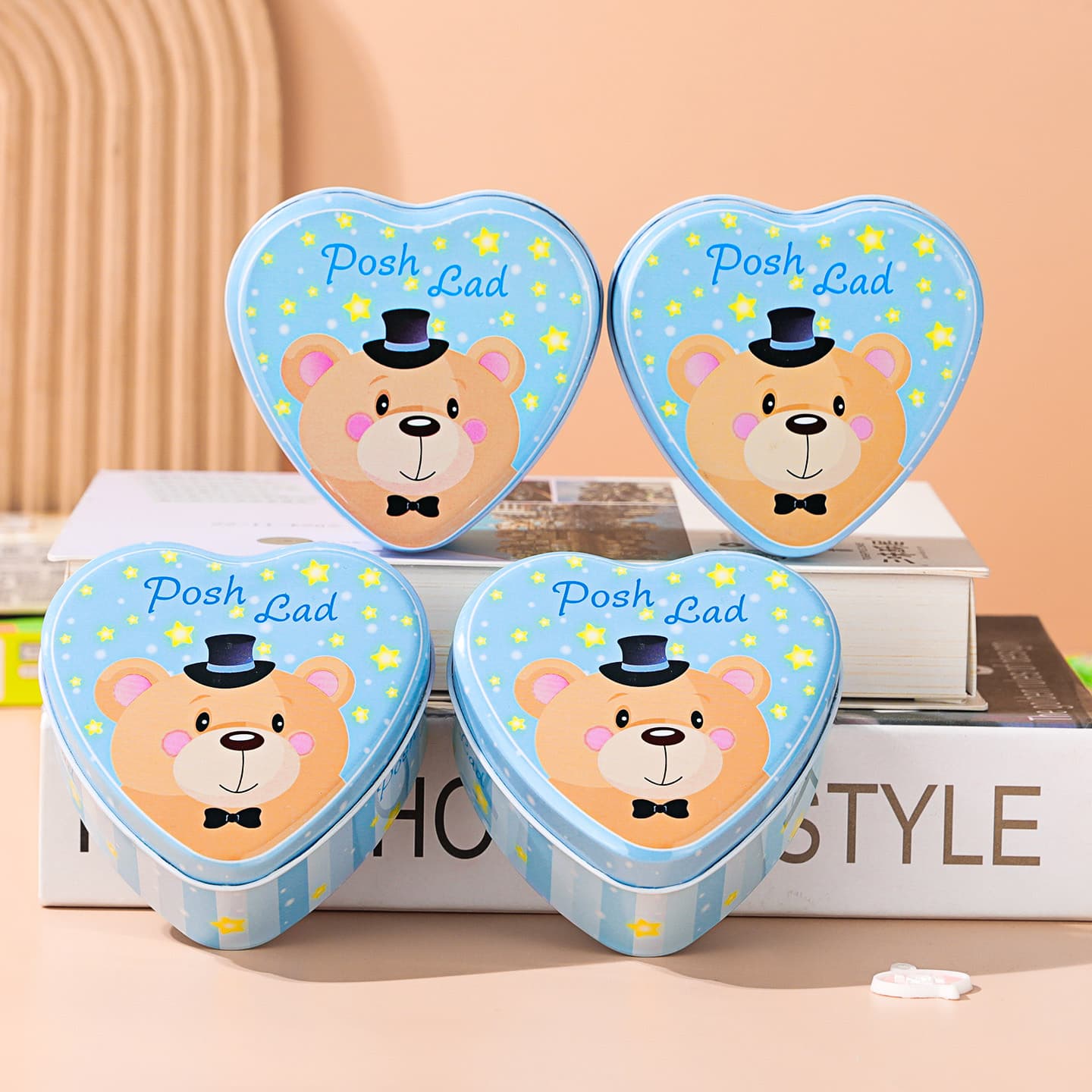 Creative Cartoon Tin Candy Box for Baby Birthday, Full Moon Party Favor, Small Gift Box, Empty Candy Packaging Box