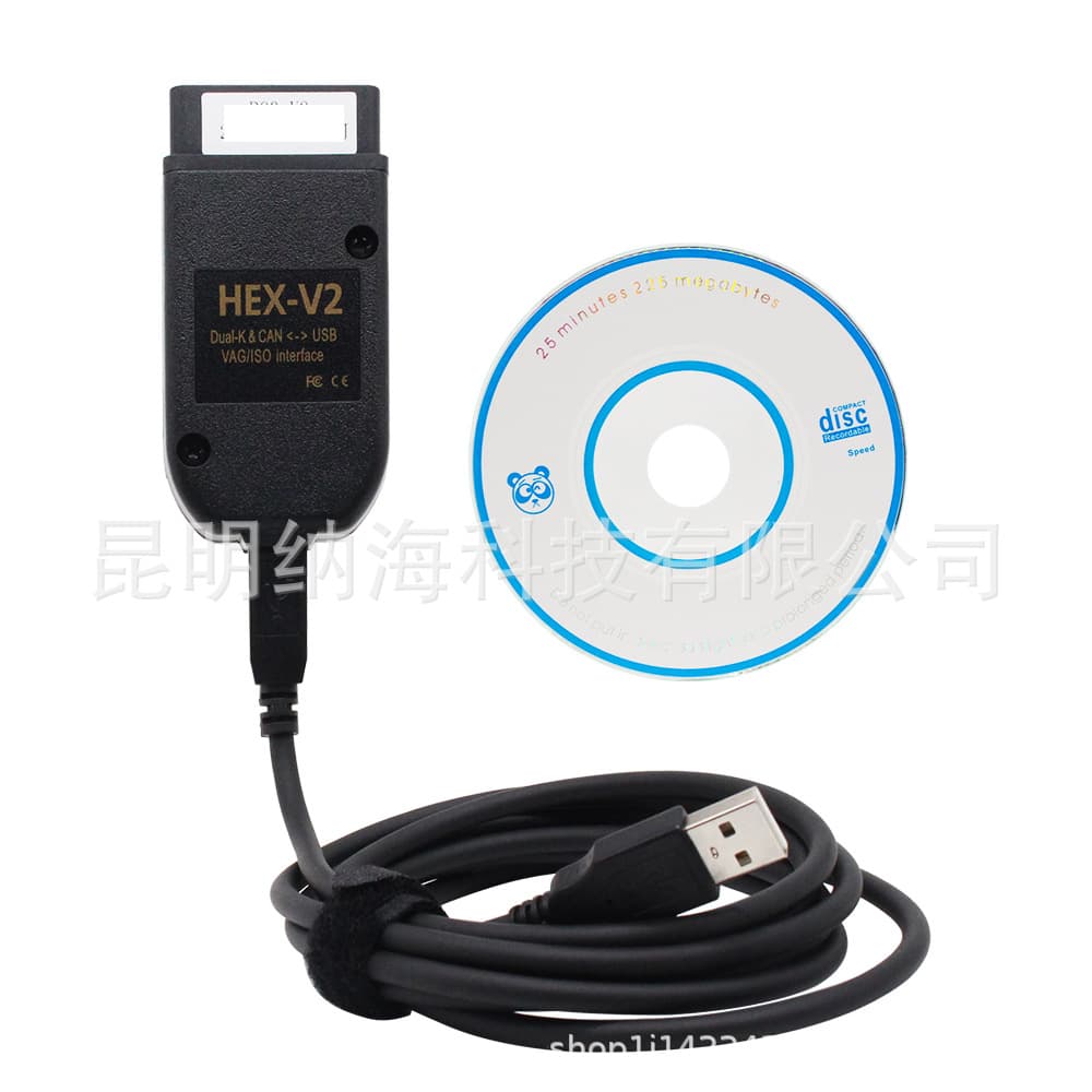VAG HEX VAGCOM V2 VCDS ATMEGA162 chip, 25.3 GHz, Polish language, cardboard box packaging.