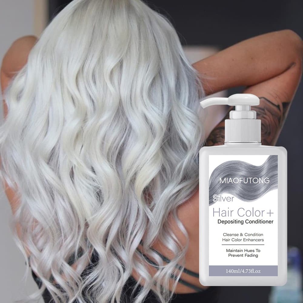 Cross-Border Spot Popular Silver Color-Fixing Shampoo, Hair Color Brightening and Repairing Shampoo, Quick Coloring Conditioner